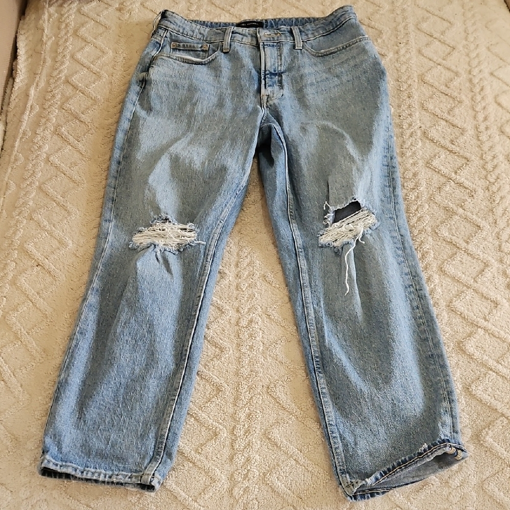 Free Assembly Distressed Light Blue 90s Straight Women's Jeans Size 12